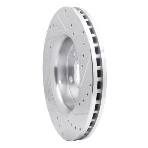 Dodge Durango Brake Rotor (1) - Front Left - R1 Concepts - Drilled & Slotted - Silver - `11-`22